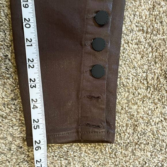 L'AGENCE Piper High Rise Skinny Jean in Espresso Coated Brown Size 29 - Picture 8 of 9